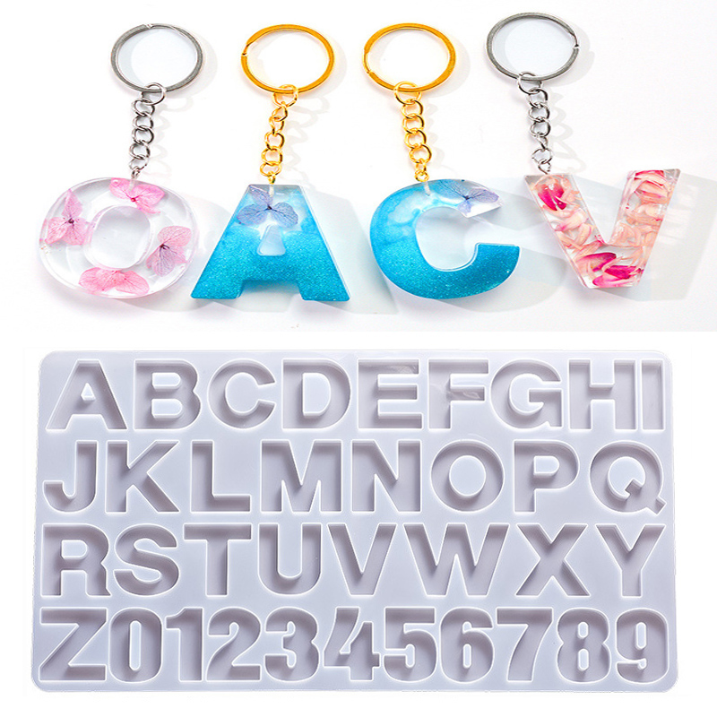 Gold Foil Flakes - Alfabet Epoxyhars Siliconen Mal DIY Letter