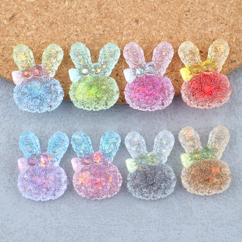Resin Craft Supplies - 5 stuks 18*25mm Lichtgevende Verloopkleur Konijnenhars