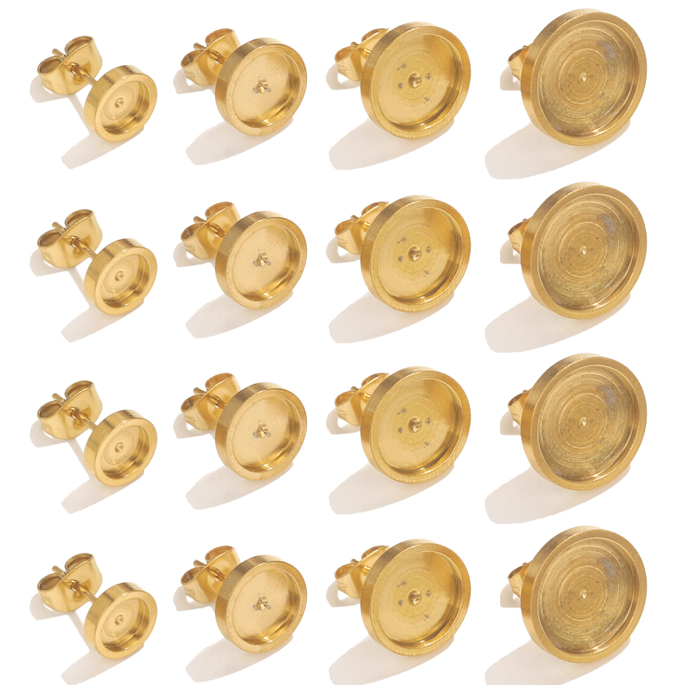 Resin Craft Kit - 10st roestvrij staal gouden oorbel stud